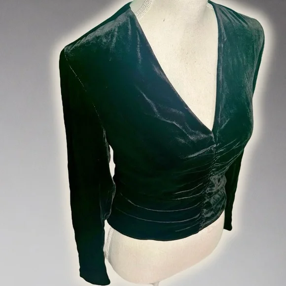 NWT Veronica Beard Black ‘Pelona’ Velvet Ruched Long Sleeve Top Size 2 - Picture 16 of 16